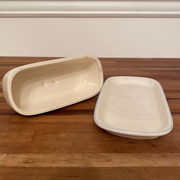 Butter Dish with Lid Floral and Ribbon Design by International China Stoneware - Picture 5 of 6